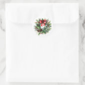 Kerstkransstickers Ronde Sticker (Tas)