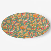 Kerstkrant Borden/Kerstman en vrienden Papieren Bordje (Gekanteld)