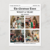 Kerstkrant Familie Nieuwsbrief Foto Briefkaart (Voorkant)