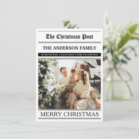 Kerstkrant Foto Wat een jaar Feestdagenkaart (Staand voorkant)