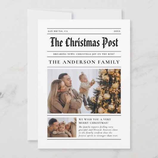 Kerstkrant jaar in Review 7 foto's Feestdagenkaart (Voorkant)