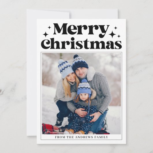 Kerstkrant Jaar in Review Familiefoto Feestdagenkaart (Voorkant)