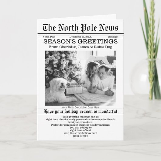 Kerstkrant Noordpool Persoonlijk Feestdagen Kaart (Voorkant)