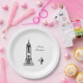 Kerstkrant van Santa New York City Borden Papieren Bordje (Feest)