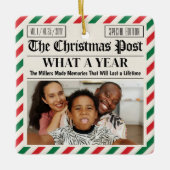 Kerstkrant voor het gezin - Wat een jaar Keramisch Ornament (Voorkant)