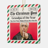 Kerstkrant voor oma of opa keramisch ornament (Links)