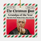 Kerstkrant voor oma of opa keramisch ornament (Achterkant)