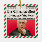 Kerstkrant voor oma of opa keramisch ornament (Voorkant)