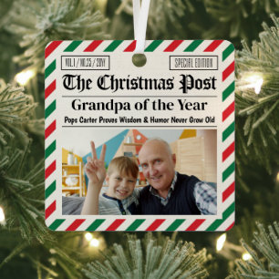 Kerstkrant voor oma of opa metalen ornament