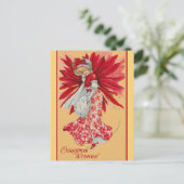 kerstkreet Poinsettia Briefkaart (Staand voorkant)