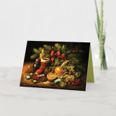 Kerstkrijt tekenen stilleven folie feestdagenkaart (Voorkant)