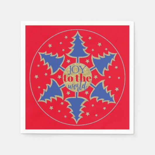 Kerstkring van Bomen Servet (Voorkant)