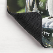 Kerstkristal Ornament met pinguïn Muismat (Hoek)