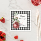 Kerstkroezen op zwarte en witte cheque servet (Insitu)