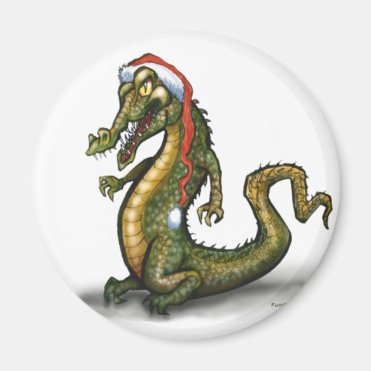 kerstkrokodil magneet (Voorkant)