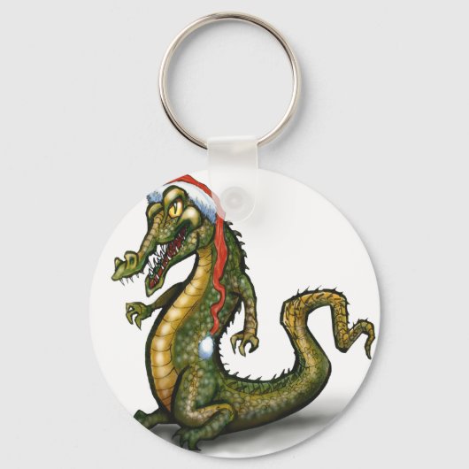 kerstkrokodil sleutelhanger (Voorkant)