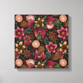 Kerstkruid & Bloem Botanisch Patroon Canvas Afdruk (Voorkant)