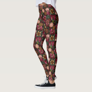 Kerstkruid & Bloem Botanisch Patroon Leggings