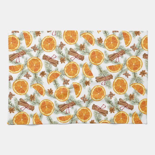 Kerstkruid Orange Kaneel en Anijs Theedoek (Horizontaal)