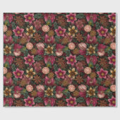 Kerstkruiden & Bloem Botanisch Patroon Cadeaupapier (Vlak)