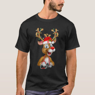 Kerstkruiden, bovenste rendierhandschoenen Rubber T-shirt