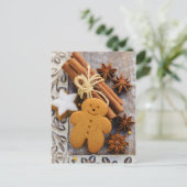 Kerstkruiden, gember en anijs sterren feestdagenkaart (Staand voorkant)
