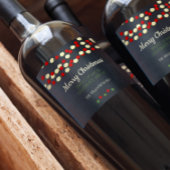 Kerstkruidnagelbes en Popcorn Rustic Chalkboard Wijn Etiket