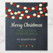 Kerstkruidnagelbes en Popcorn Rustic Chalkboard Wijn Etiket (Enkel label)