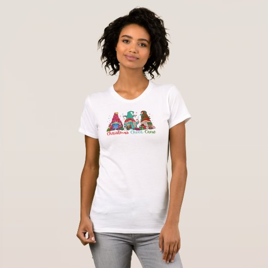 kerstkruimelgnomen sneeuwfamilie t-shirt (Voorkant volledig)