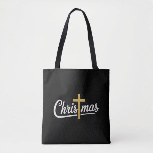 Kerstkruis Familie Matching Jezus Cadeau Idee Tote Bag