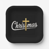 Kerstkruis Familie Matching Jezus Gift Idee Papieren Bordje (Voorkant)