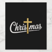 Kerstkruis Familie Matching Jezus Gift Idee Wijn Etiket (Enkel label)