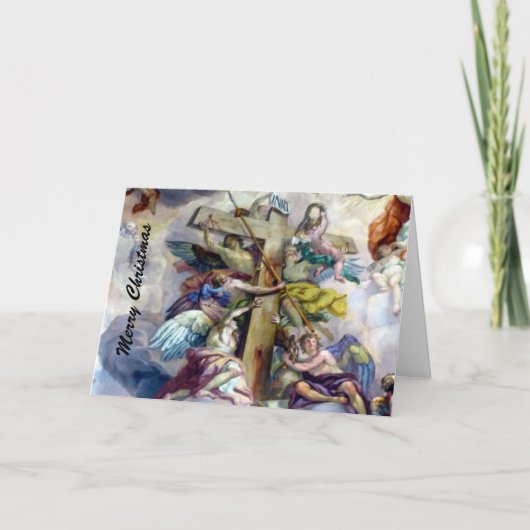 kerstkruis feestdagen kaart (Voorkant)