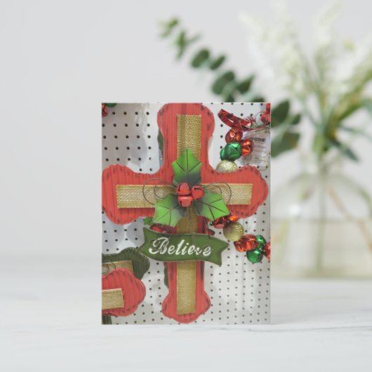 Kerstkruis Feestdagenkaart (Staand voorkant)