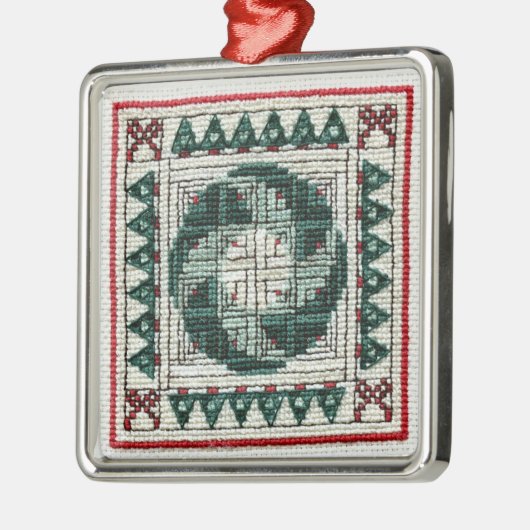 Kerstkruis-schildering Metalen Ornament (Links)