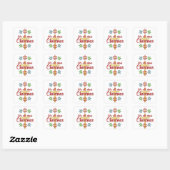 Kerstkruis Vierkante Sticker (Vel)