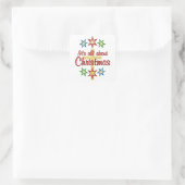 Kerstkruis Vierkante Sticker (Tas)
