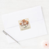 Kerstkrullen Bakken Kerst Sinterklaas Vierkante Sticker (Envelop)