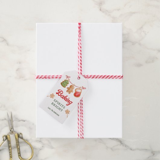 Kerstkrullen Bakken met Kerstgeest Cadeaulabel (Met Touw)