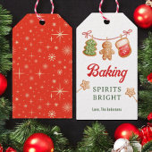 Kerstkrullen Bakken met Kerstgeest Cadeaulabel