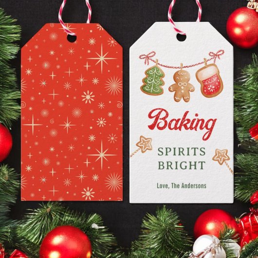 Kerstkrullen Bakken met Kerstgeest Cadeaulabel