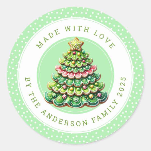 Kerstkrullen Ronde Stickers (Voorkant)