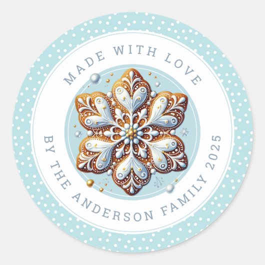 Kerstkrullen Ronde Stickers (Voorkant)