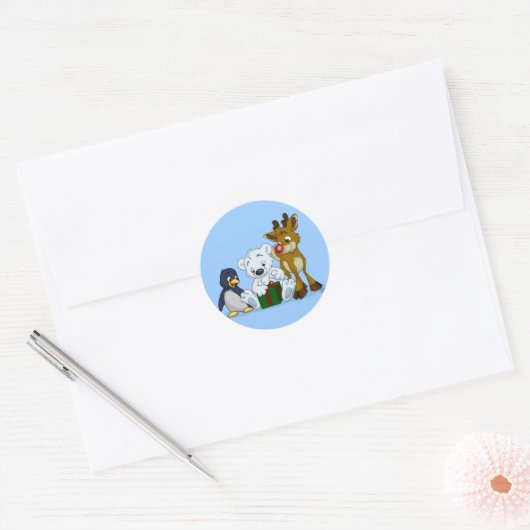 kerstkubussen ronde sticker (Envelop)