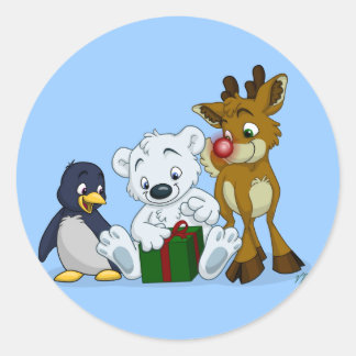 kerstkubussen ronde sticker