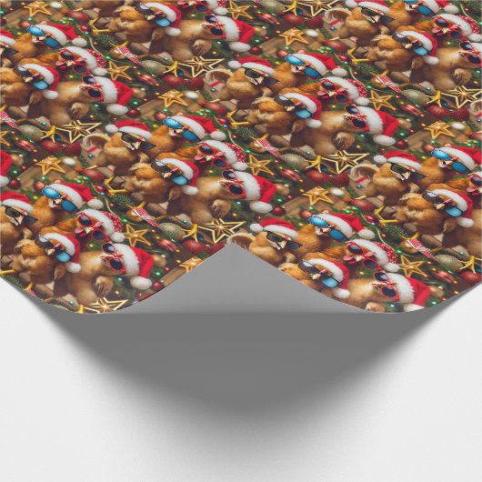 kerstkuikens cadeaupapier (Hoek)