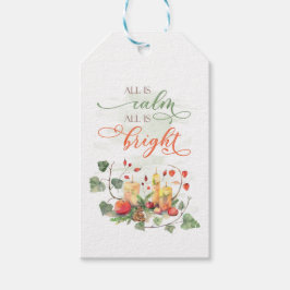 Kerstkunst Alles is kalm Cadeaulabel