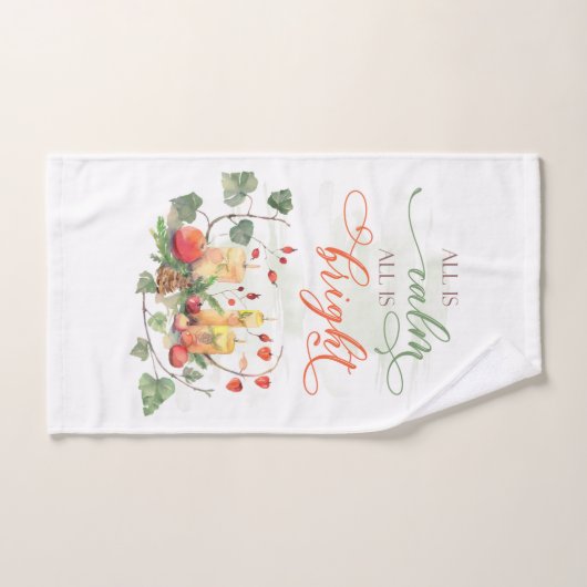 Kerstkunst Alles is kalm Handdoek (Handdoek)