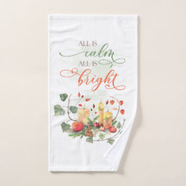 Kerstkunst Alles is kalm Handdoek