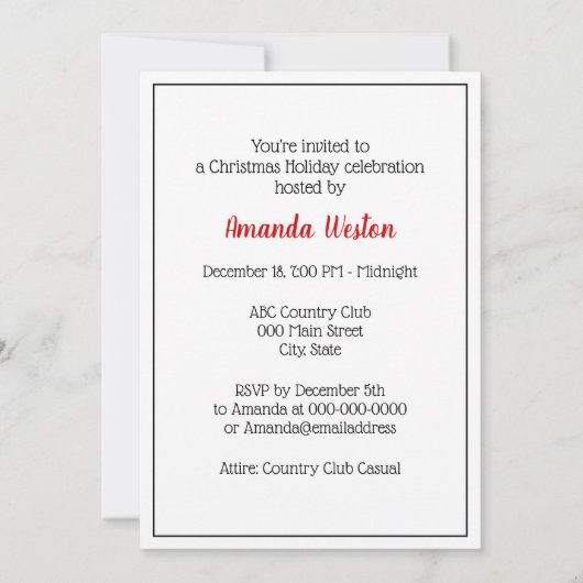 Kerstkunst deco-dame met parels zwarte bop kaart (Achterkant)